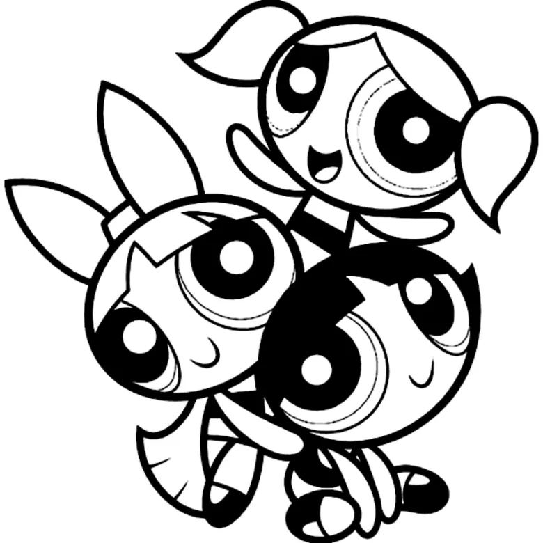 Desenho das Meninas Superpoderosas para colorir