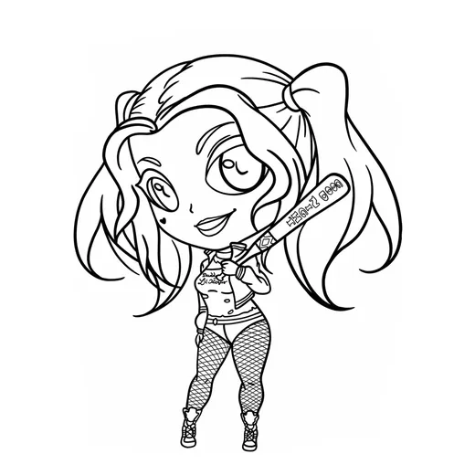 Desenho da Arlequina para colorir
