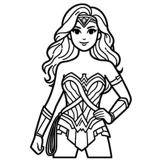 Desenho da Mulher-Maravilha para colorir